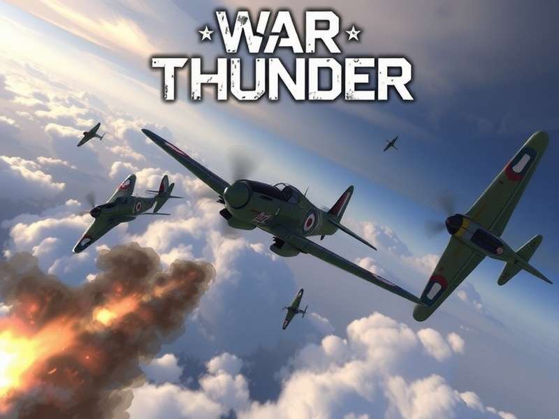 War Thunder gameplay screenshot showing intense aerial combat