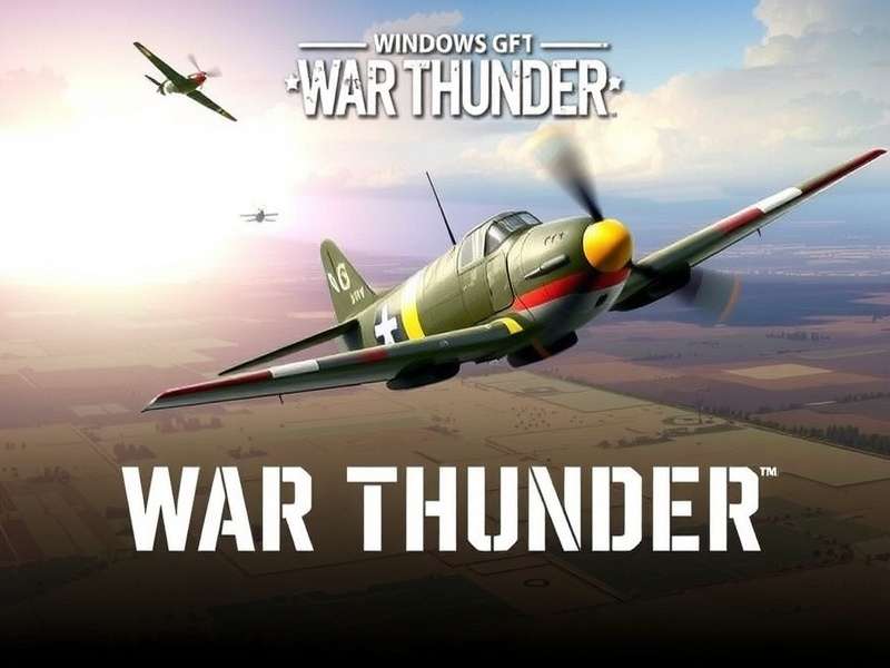 War Thunder gameplay screenshot on Windows 10 with aircraft and tanks