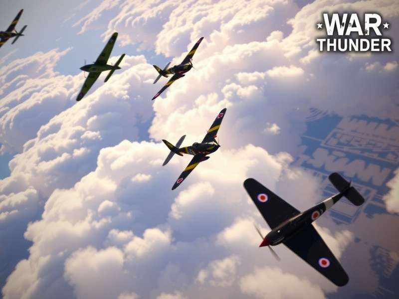 A detailed view of a Spitfire fighter plane in War Thunder gameplay