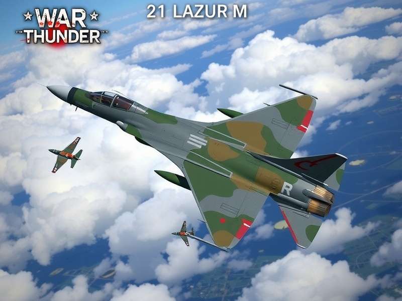 War Thunder MiG-21 Lazur M in flight over mountainous terrain