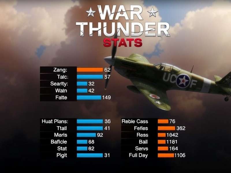 War Thunder gameplay screenshot showing detailed vehicle statistics interface
