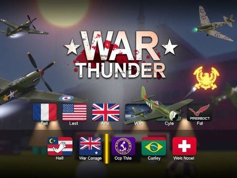 War Thunder gameplay screenshot showing intense aerial combat over a realistic landscape