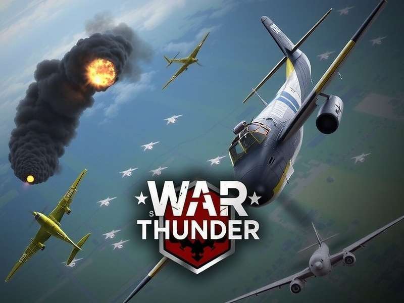 War Thunder PC gameplay screenshot showing aircraft and tanks in battle