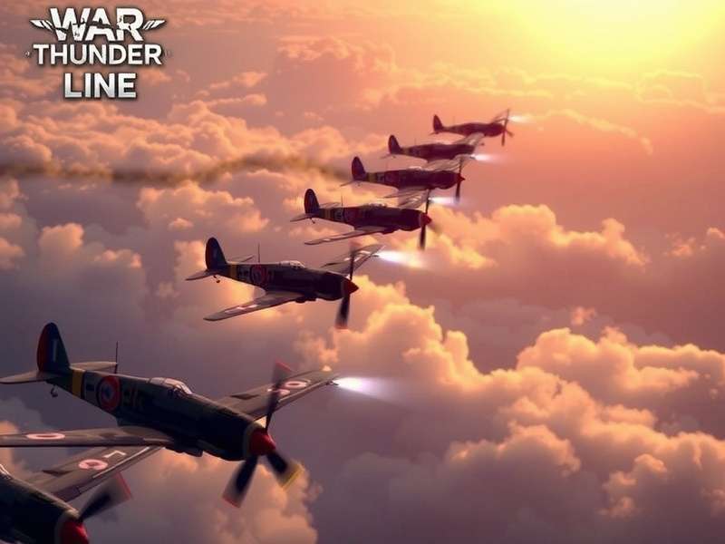 War Thunder tactical engagement zone showing line of contact between opposing forces