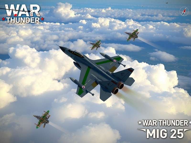 War Thunder MiG-25 Foxbat in high-altitude flight over mountains