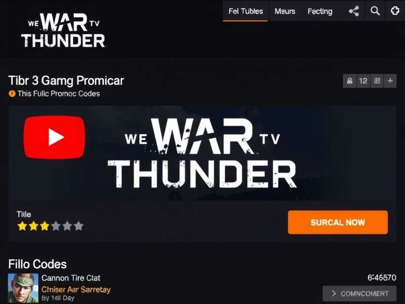 War Thunder Youtubers showcasing promo codes on screen