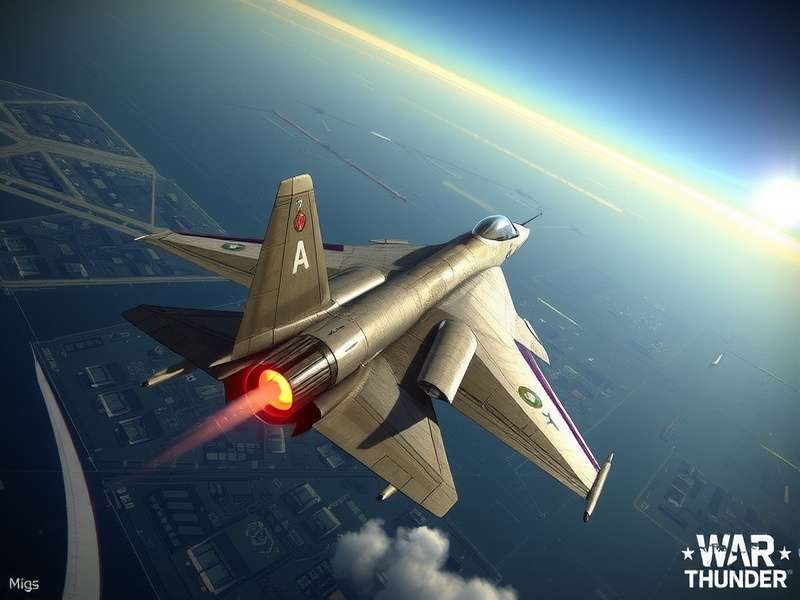MiG-25 PD Foxbat-E flying at high altitude in War Thunder with afterburners glowing