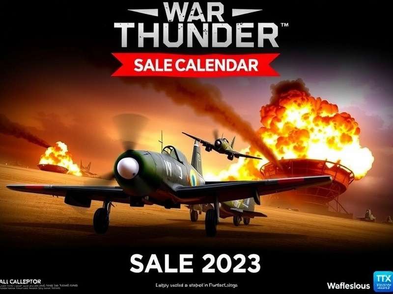 War Thunder Sales Calendar 2023 banner showing premium vehicles and golden eagles