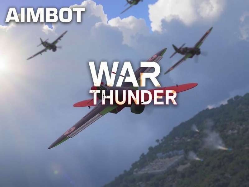 War Thunder Aimbot in action – Spitfire Mk.IX targeting a Bf 109 with lead indicator overlay