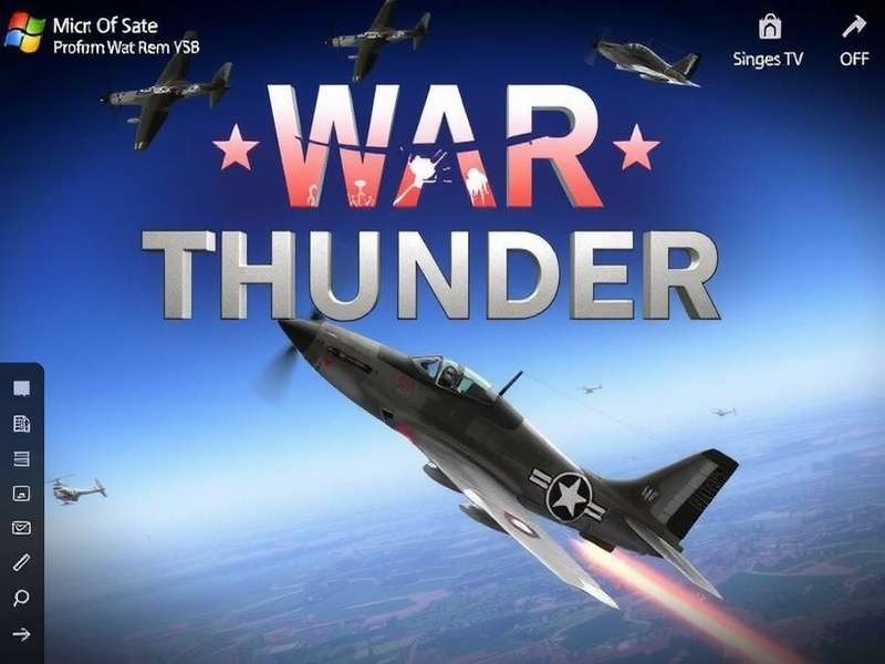 War Thunder gameplay on Windows 7 PC showing aerial combat and ground vehicles