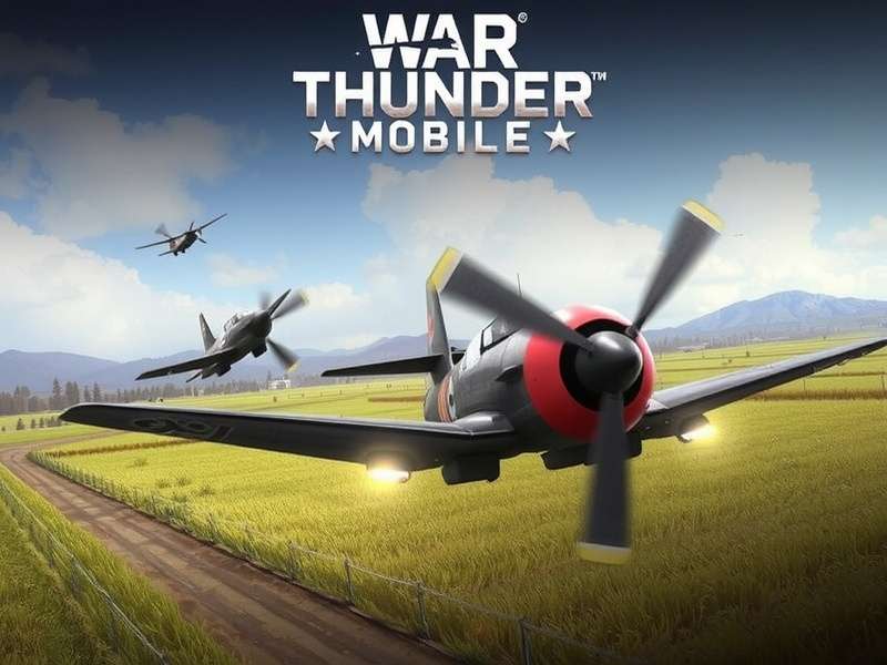 War Thunder Mobile running on a PC desktop setup with aircraft and tanks