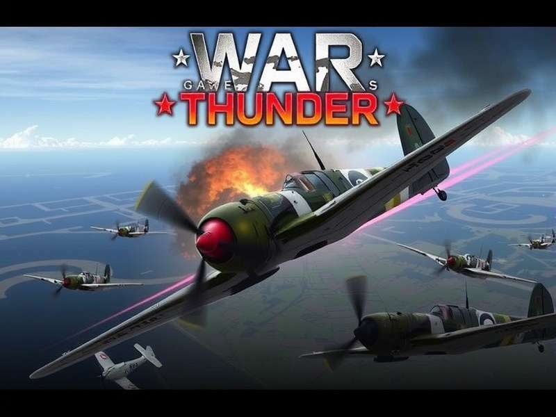 War Thunder in-game combat screenshot showing aircraft and ground vehicles in a realistic battle scenario